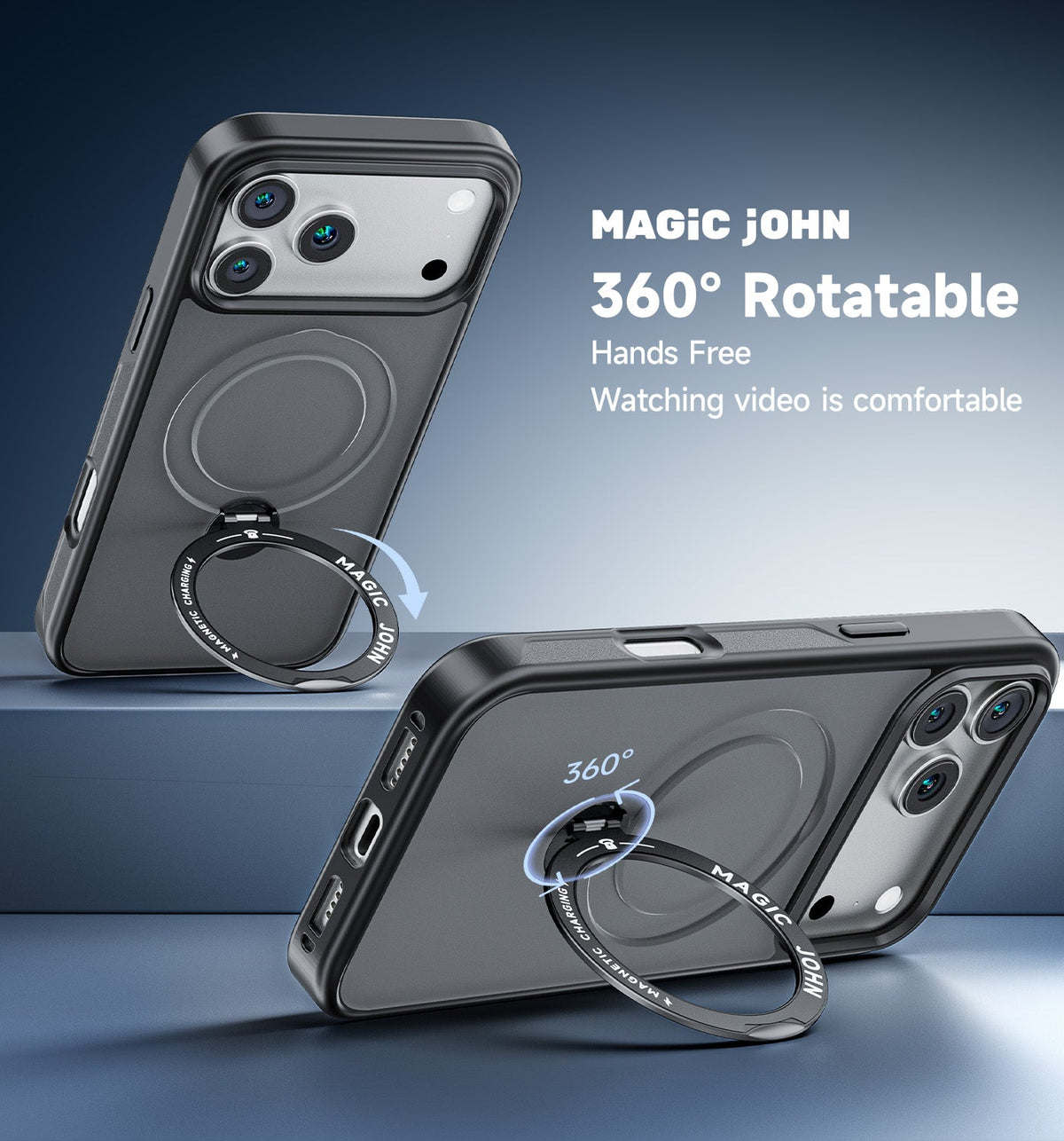 iPhone 18 360° Invisible Magnetic Stand Case
