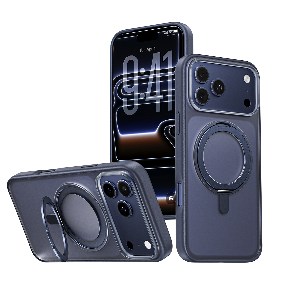 iPhone 16 K128 360° Magnetic Ring Stand Phone Case