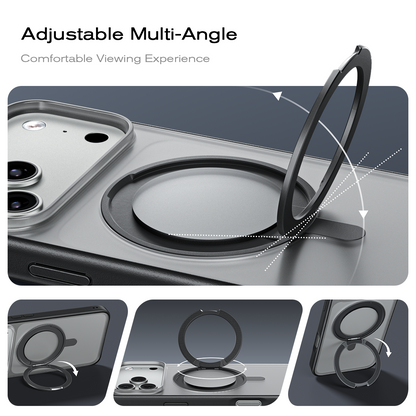 iPhone 17 K128 360° Magnetic Ring Stand Phone Case