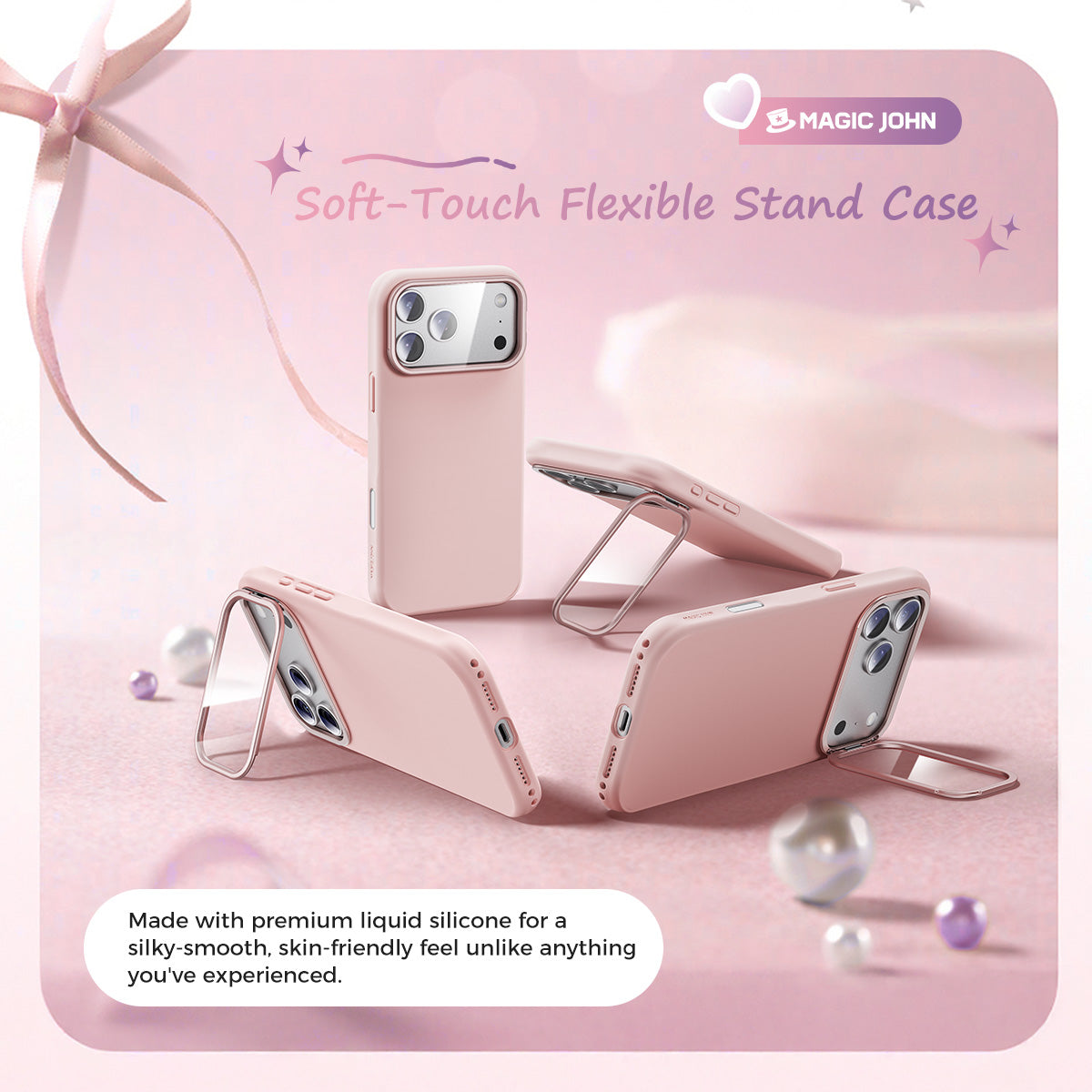 iPhone 18 K123 Liquid Silicone Stand Case